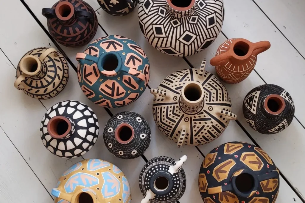 Sgraffito on pottery